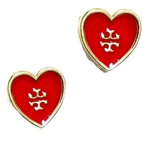 Tory Burch ❤️ Red Kira Heart Earrings